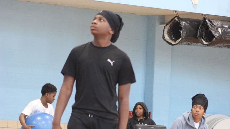 Mid-air jump shot during game time