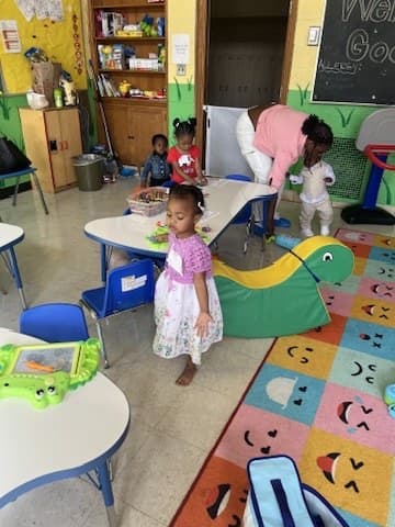 A bright, welcoming classroom at Impact City Church set up for children